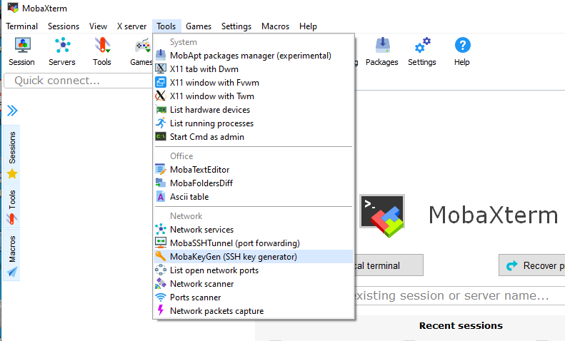 MobaXterm SSH Key Generator